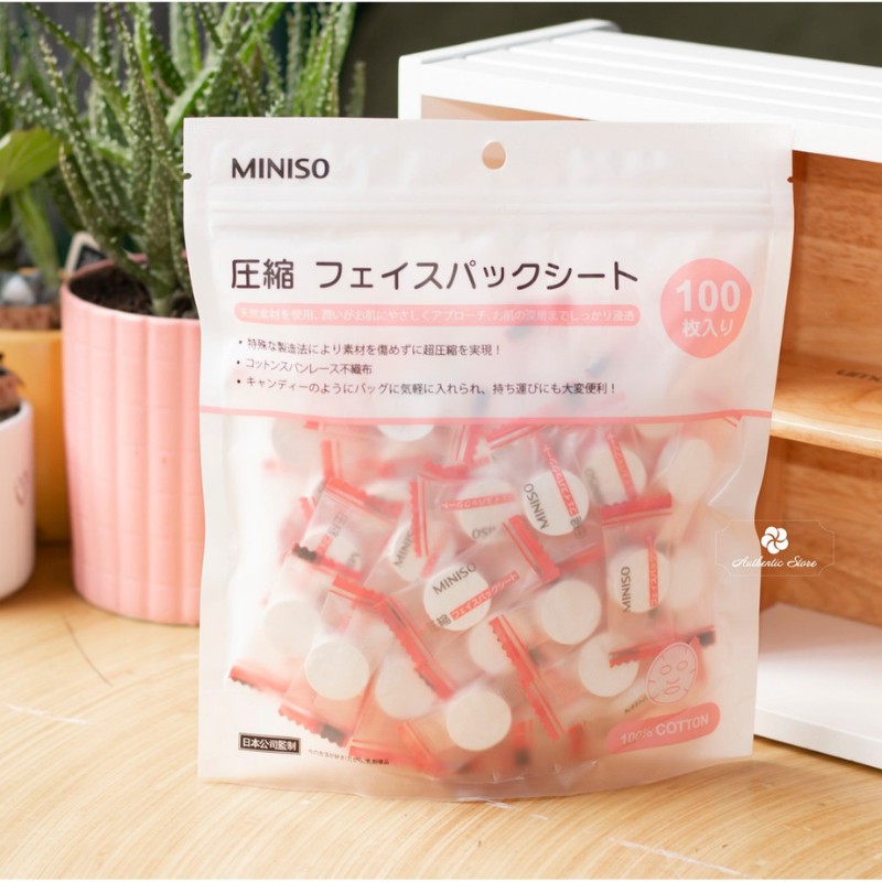 Mặt Nạ Giấy Nén Miniso Gói 100 viên