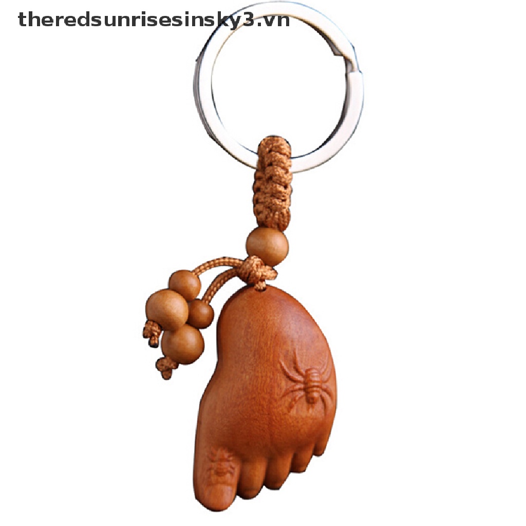 Móc khóa hình phật bằng gỗ dùng làm quà tặng