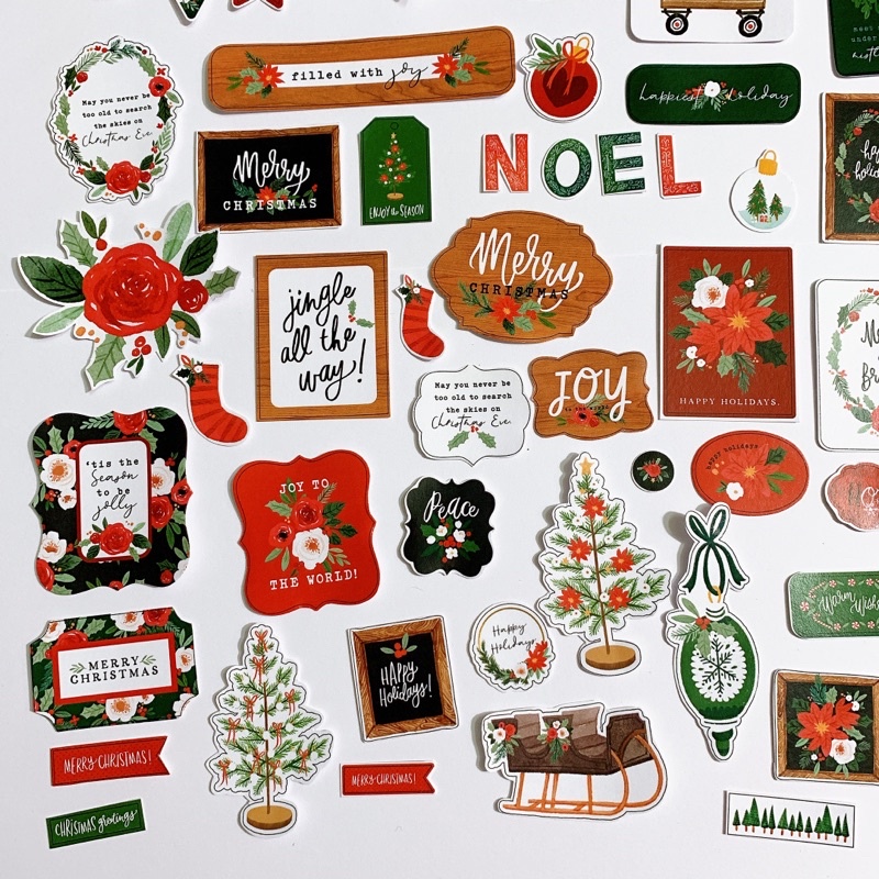 Die cut sticker Noel  trang trí love box, scrapbook và khung ảnh 3D