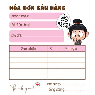 Hoá Đơn Bán Hàng Mini 1 Liên Dễ Thương - D