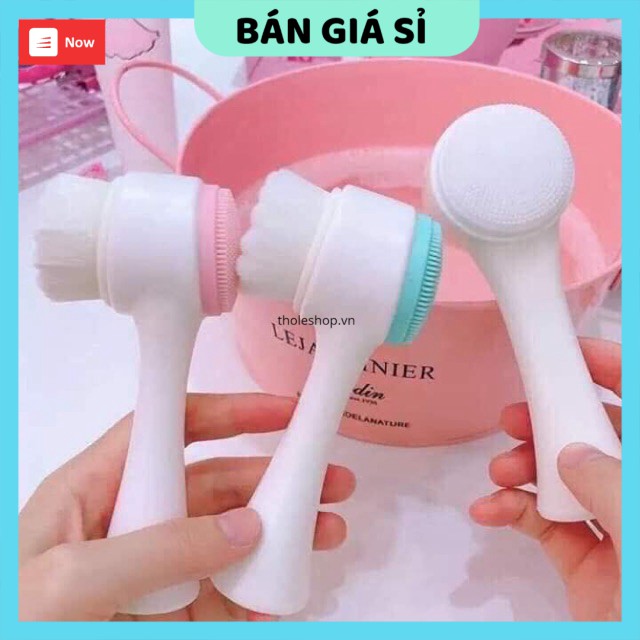 Cọ Rửa Mặt GIGAHOME Dụng Cụ Rửa Mặt 2 Đầu Silicone Và Lông Làm Sạch Bụi, Tẩy Tế Bào Chết 4759