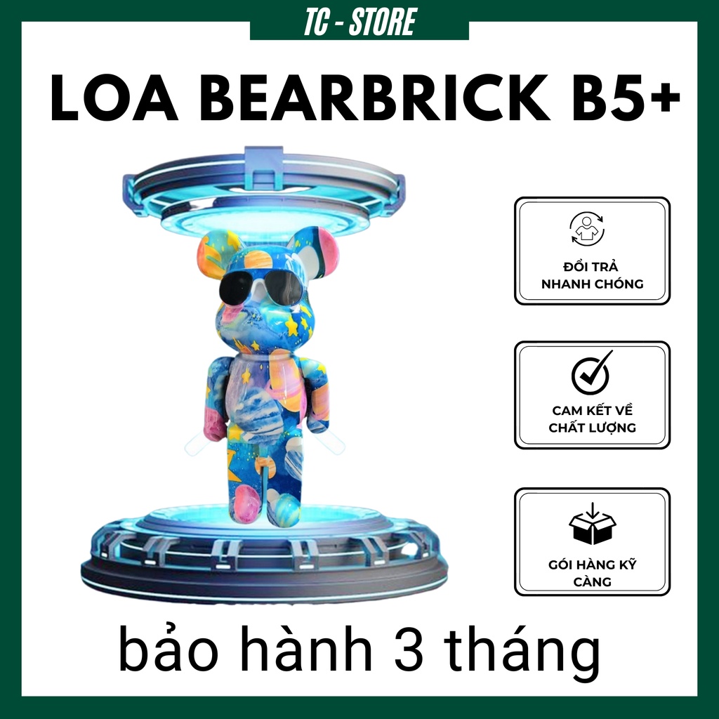 Loa Bluetooth Gấu Bearbrick Nghe Nhạc cực hay, Loa bluetooth Gấu Mini B5 Màu Sắc Sang Chảnh Mẫu Mới 2022 TC - Store