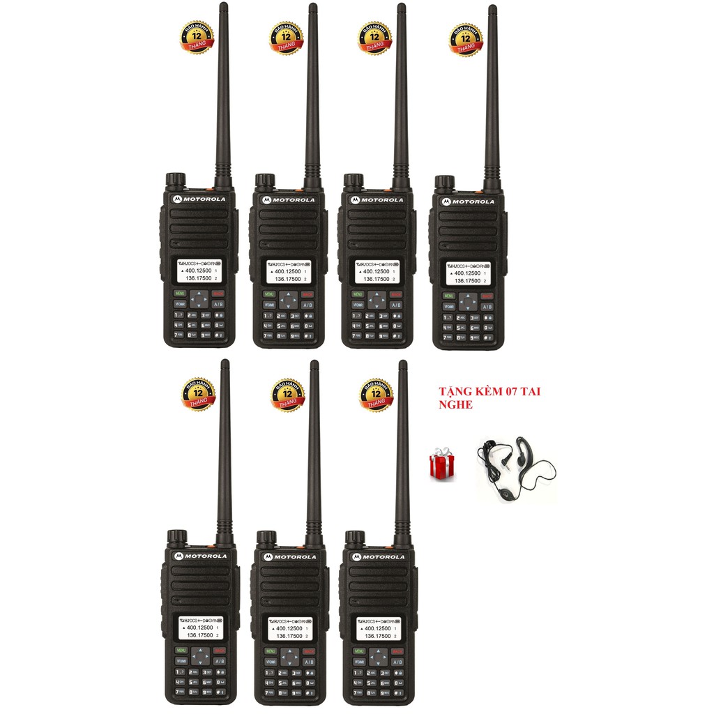 Bộ 7 Bộ Đàm Motorola UV-CP1895IS (Công suất lớn siêu mạnh, Băng tần kép-Dua Band, DTMF, Cự ly liên lạc siêu xa)