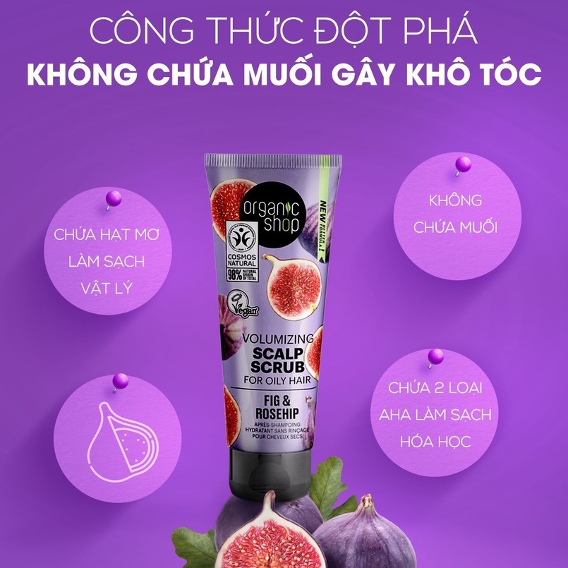 Tẩy Tế Bào Chết Da Đầu Organic Shop Chiết Xuất Sung Và Hạnh Nhân (75ml)