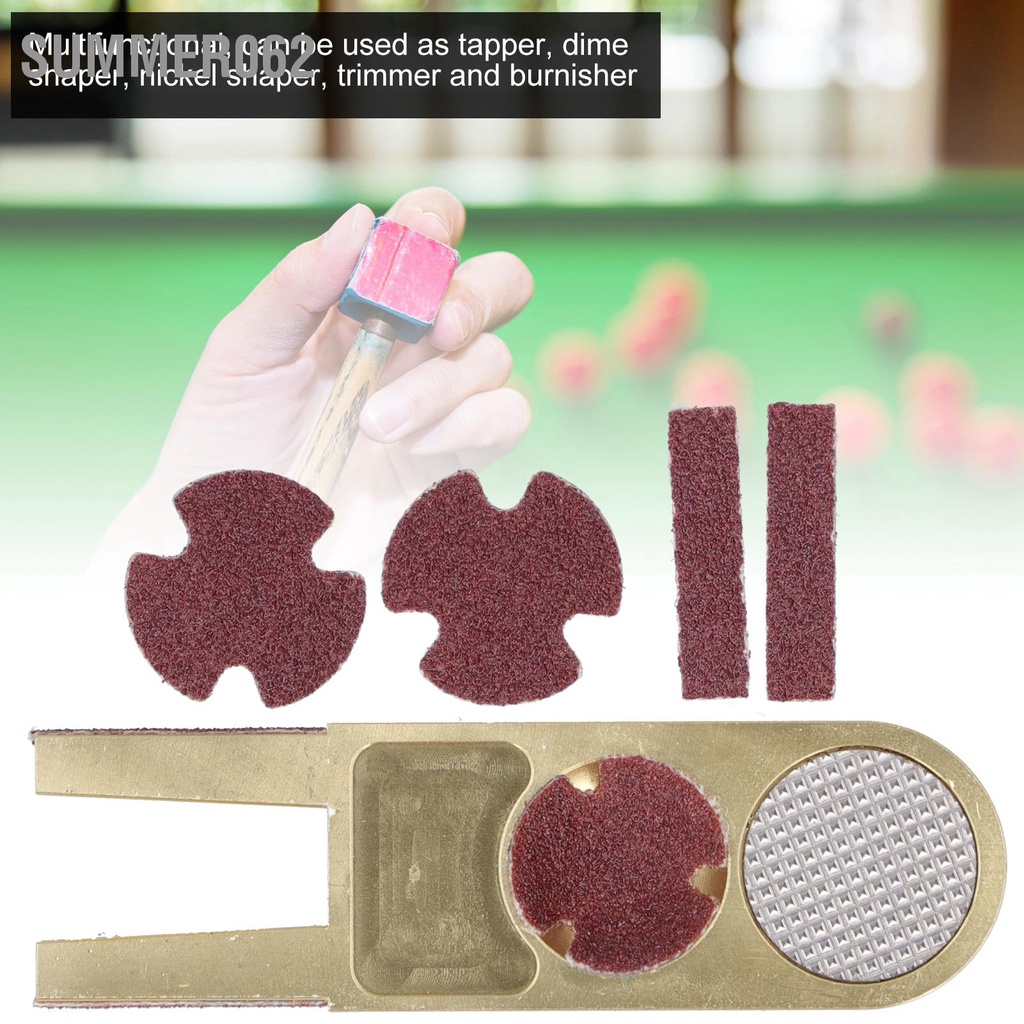 [Hàng Sẵn] Gold U ‑ Shape Cue Tip Trimmer Shaper Pool Table Stick Dụng cụ sửa chữa Phụ kiện bida 【Summer062】