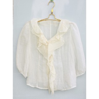 Áo sơ mi nữ cổ bèo size M