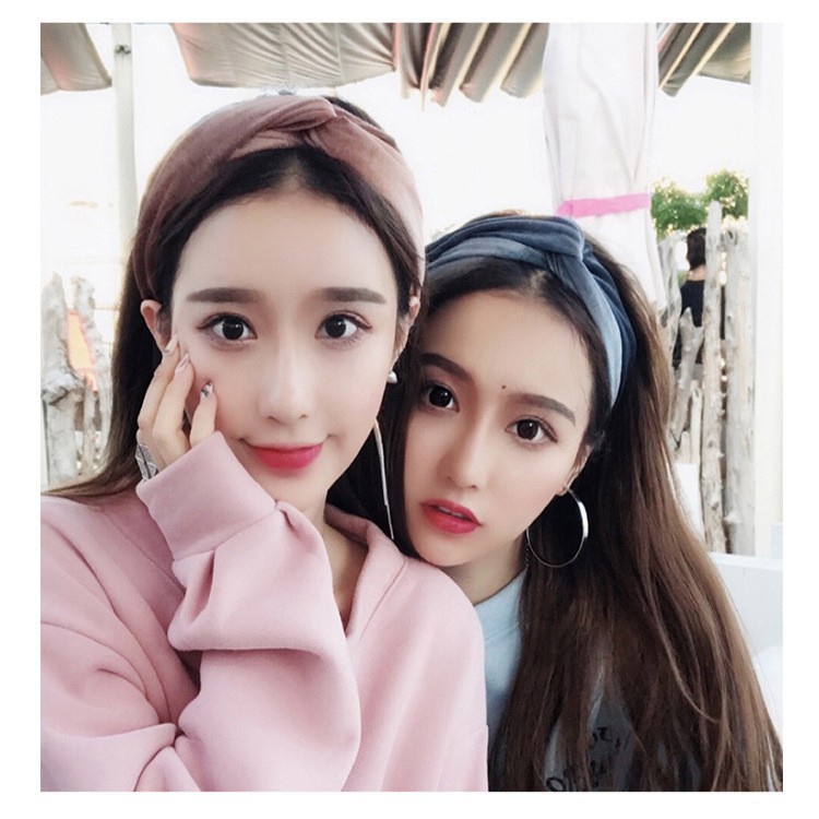 Băng đô vải lụa co giãn thắt nút đơn giản tùy chọn màu sắc