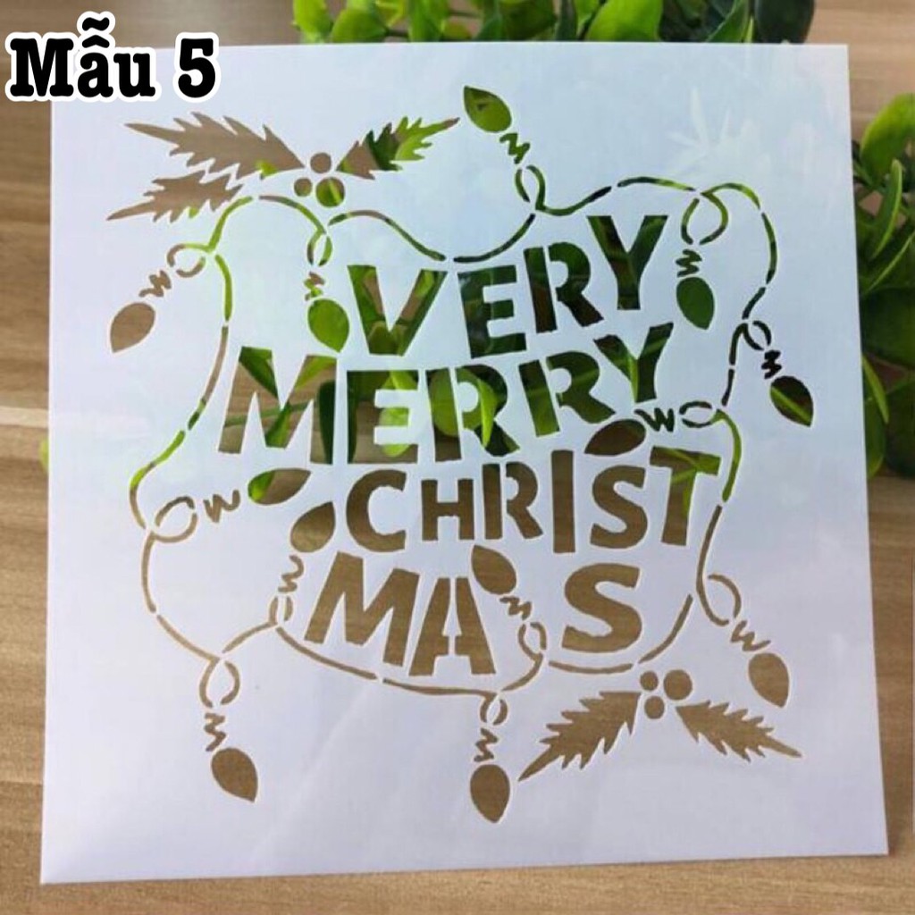 Pet Stencil Noel - Khuôn hình trang trí, tạo nền Noel (13cm x 13cm) - 01 chiếc