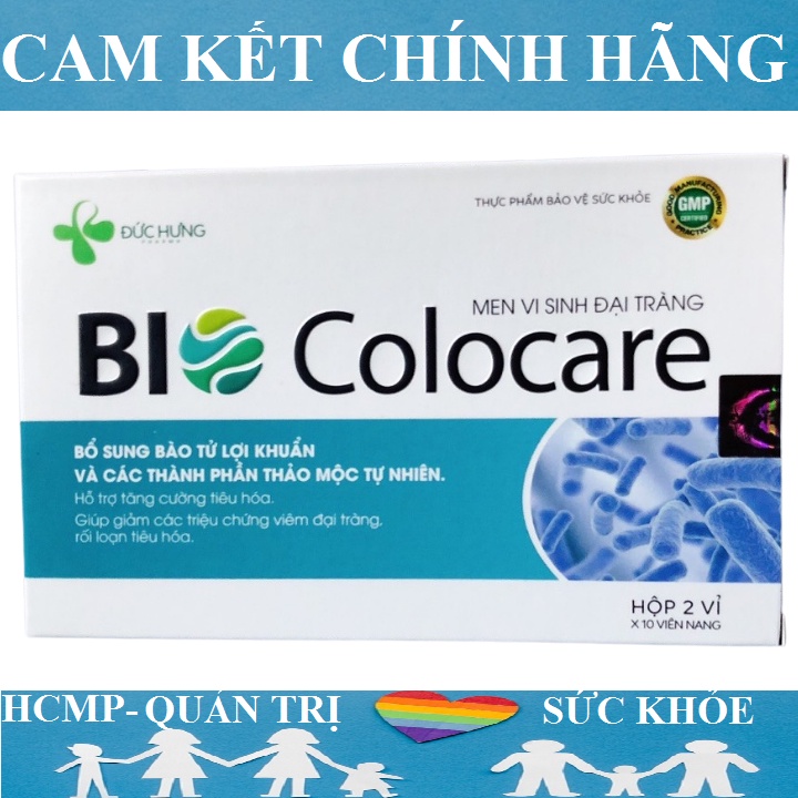 Men vi sinh đại tràng tăng sức đề kháng probiotic BIO COLOCARE bào tử lợi khuẩn giảm tiêu chảy chướng bụng đầy hơi 20v