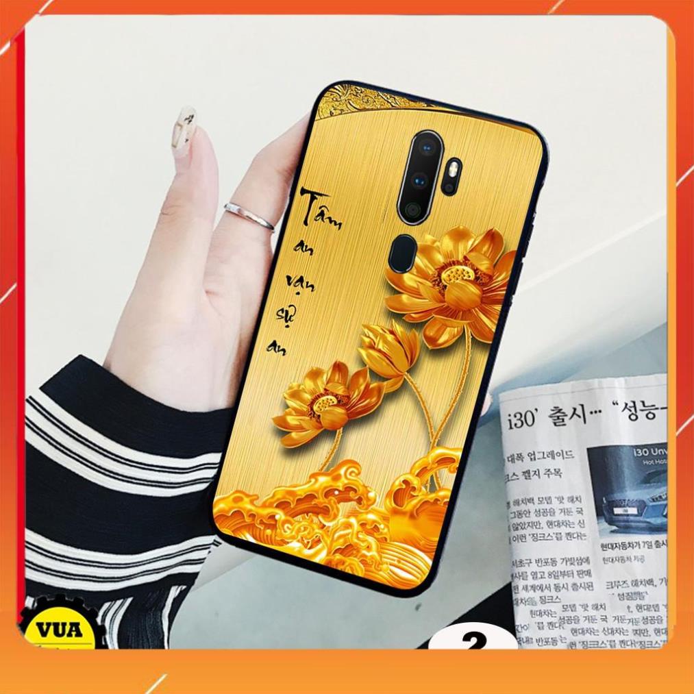 Ốp lưng kính in 3D dành cho điện thoại Oppo A5 2020 - A9 2020 in hình hoa sen tâm an vạn sự an