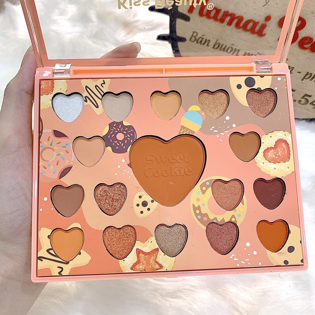 Bảng phấn mắt 17 ô Sweet Cookie trái tim Q2 | BigBuy360 - bigbuy360.vn