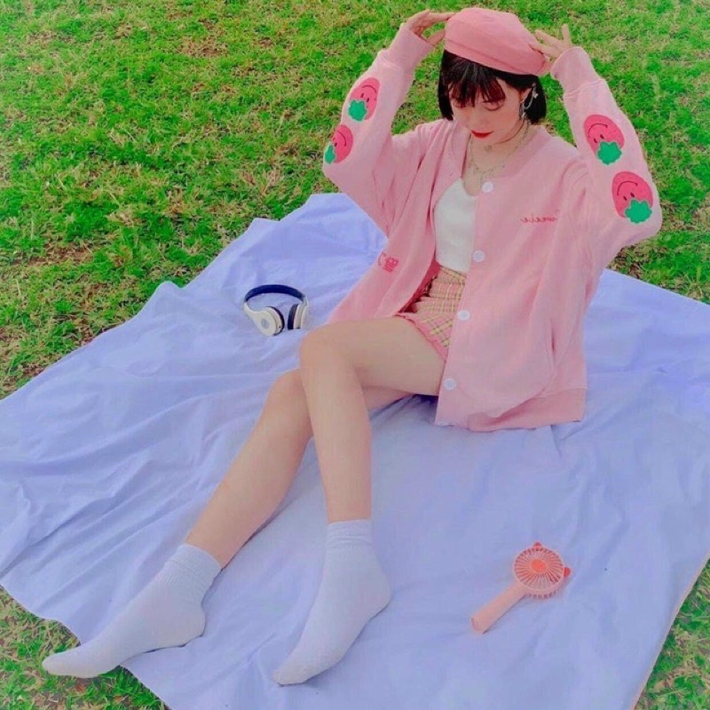 Áo khoác Cardigan Dâu mẫu siêu xinh cho các nàng, vải nỉ freesize