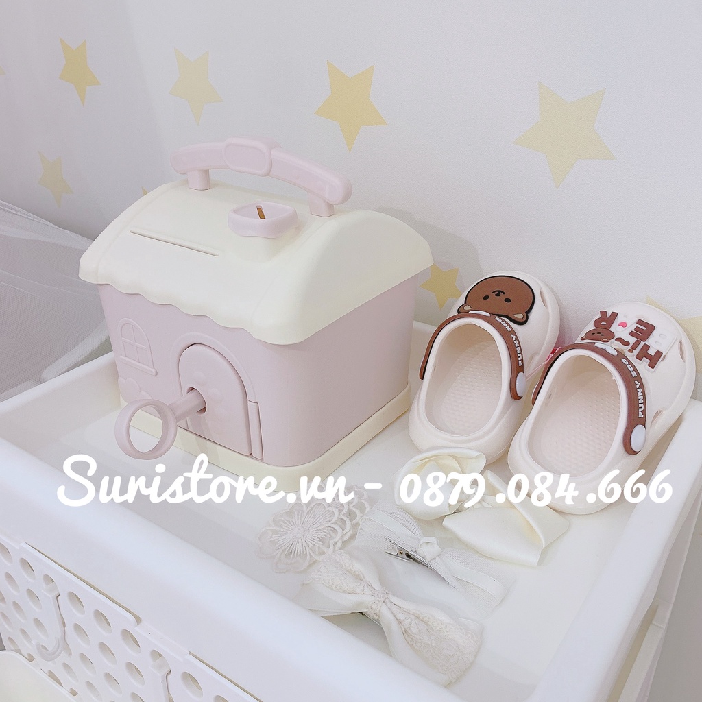 Hộp tiết kiệm Ngôi Nhà cute cỡ lớn kèm hình dán