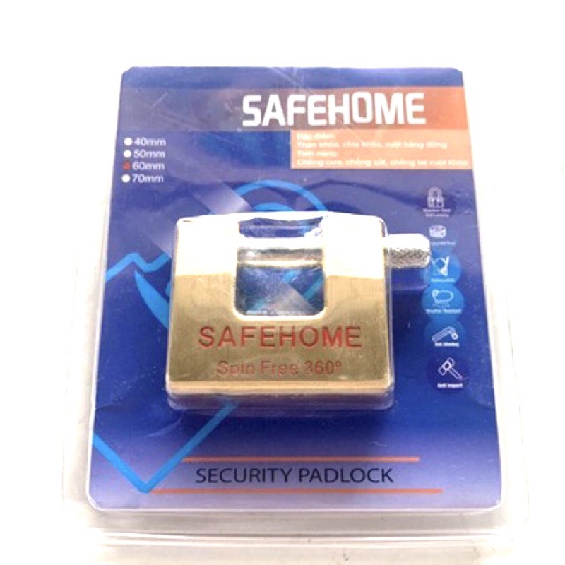 Ổ khoá cầu ngang 60mm SAFEHOME chống cắt chống đoản tuyệt đối