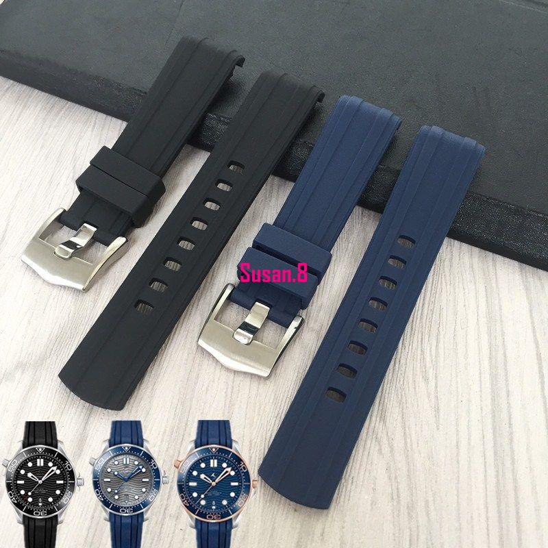 Dây Đeo Đồng Hồ Bằng Cao Su Silicon Chống Mồ Hôi 20mm Cho Omega New Hippocampus 300 Universe Ocean AT150 Pin