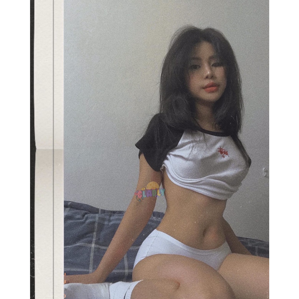 Áo Croptop STUSSY Họa Tiết GRAFFITI SLIM TEE