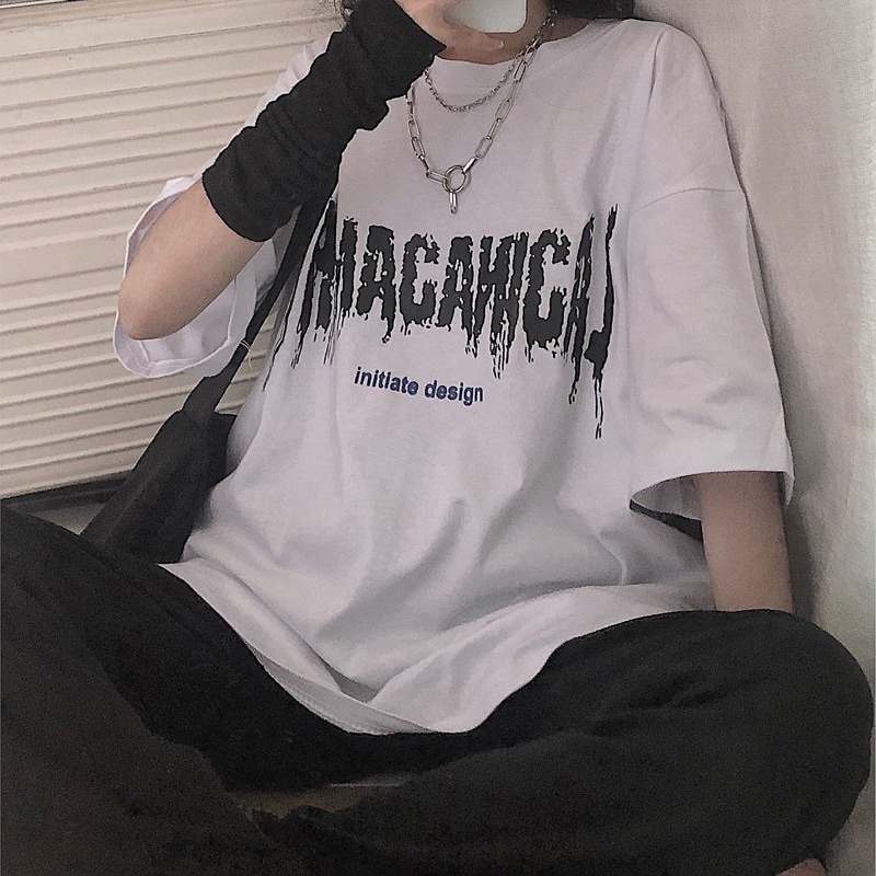 Áo thun tay lỡ form rộng , áo phông unisex chất cotton in hình maca