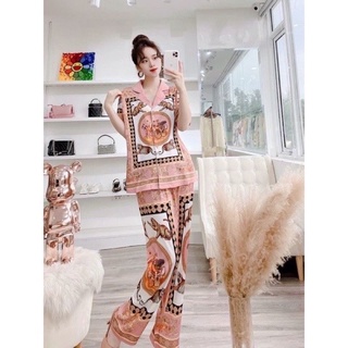 Set pijama họa tiết nhiều mẫu lụa mango