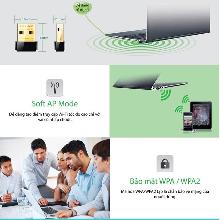 Thiết bị thu phát WIFI Nano TP-Link 725N chuẩn N 150Mbps