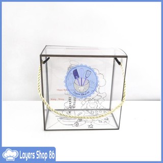 [Layersshop86] Hộp mica vuông đựng bánh kẹo