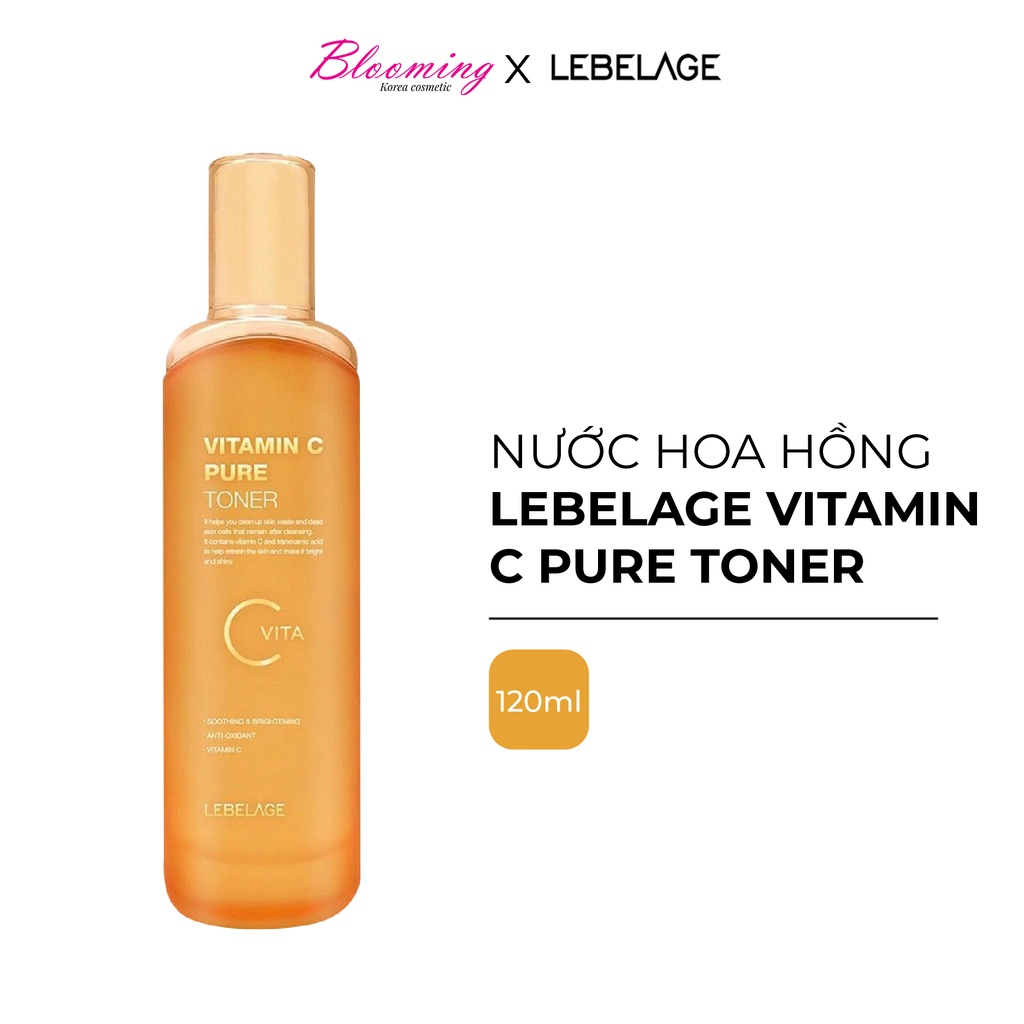 Nước hoa hồng cân bằng da dưỡng trắng mờ thâm sạm hiệu quả Lebelage Vitamin C Pure Toner 120ml