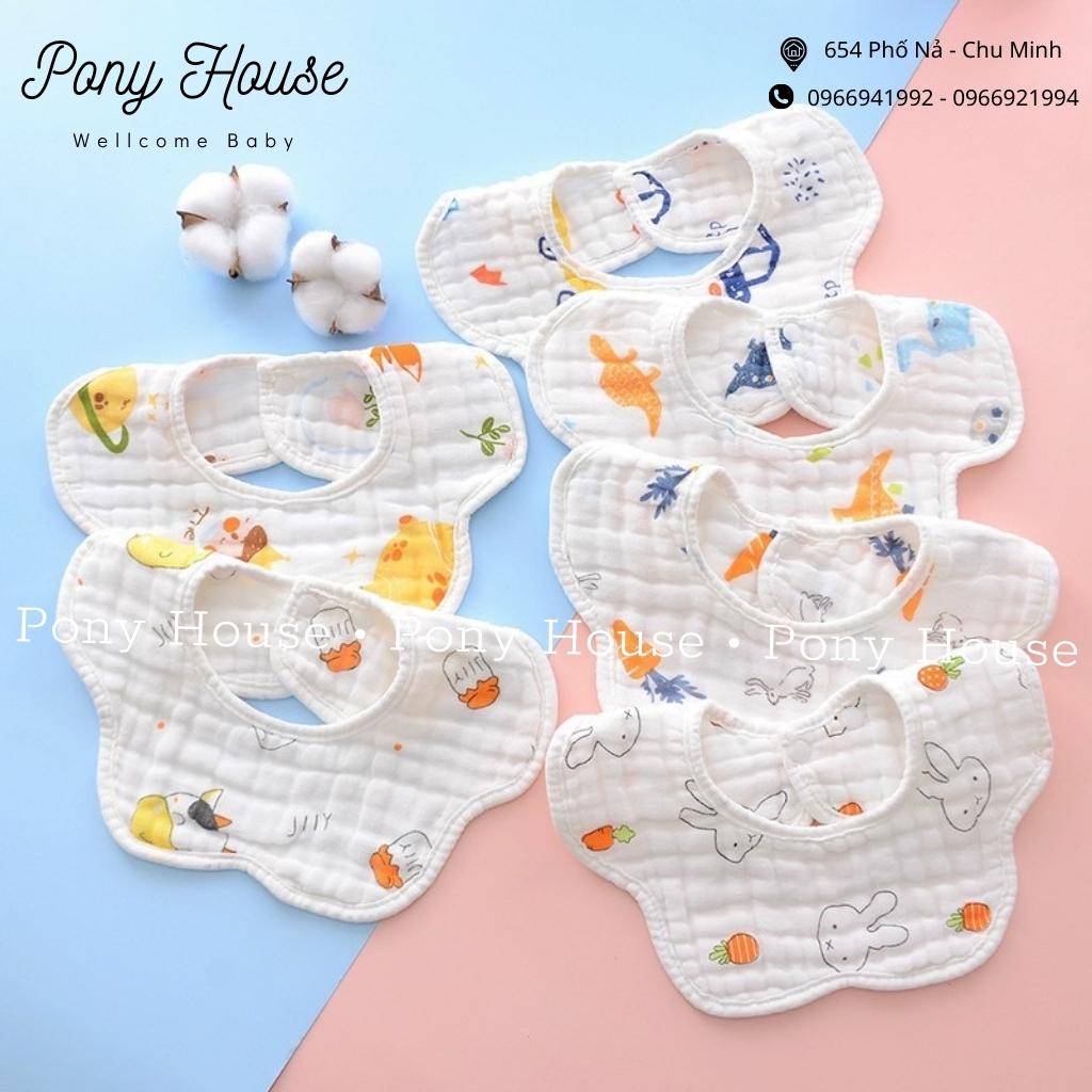 Yếm Tròn Xô - Yếm Dãi Xoay 360 Độ Xô 8 Lớp Dày Dặn Siêu Mềm, Mịn Cho Bé Từ Sơ Sinh Đến Ăn Dặm