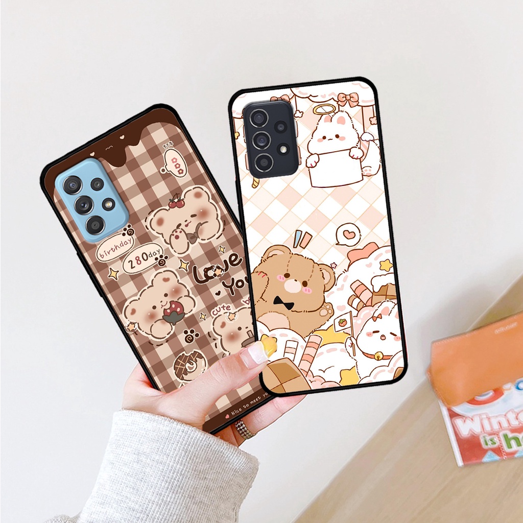 Ốp lưng Samsung A52 - A53 - A72 - A73 in hình caro gấu thỏ dễ thương