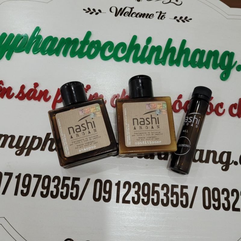 DẦU GỘI XẢ NASHI ARGAN 30ML + DẦU DƯỠNG TÓC 5ML MINI