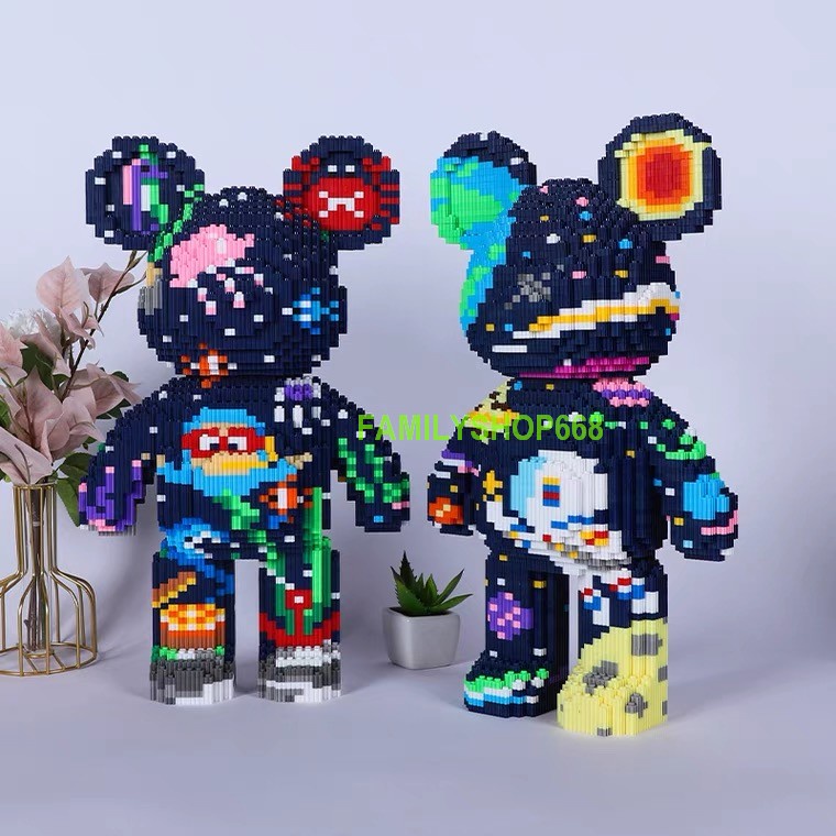 Xếp hình le.go Gấu Bearbrick 45cm Đồ chơi lắp ráp mô hình cỡ lớn Hàng Đẹp bear bricK