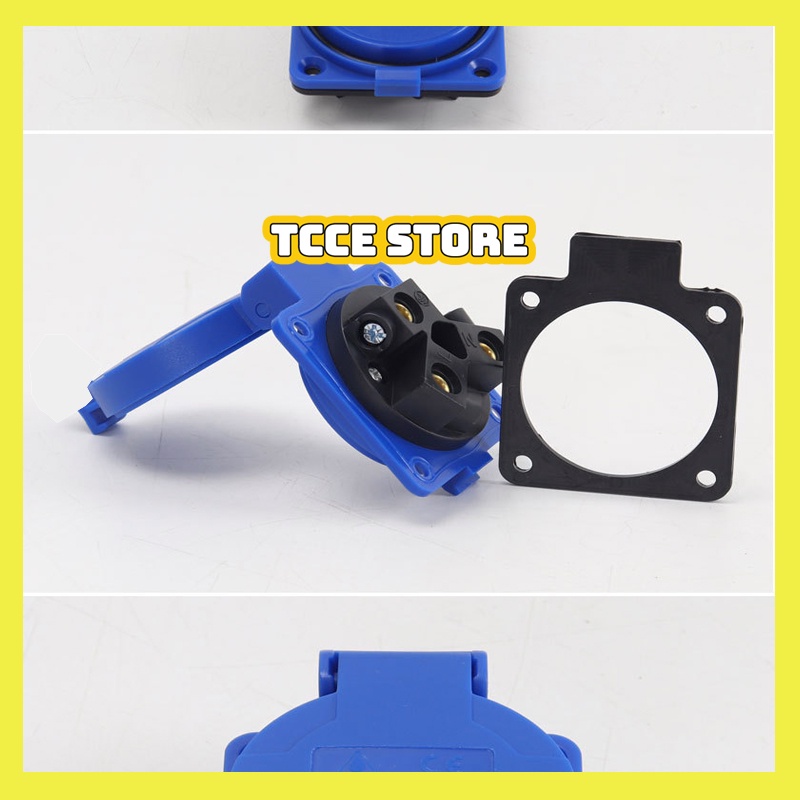 Ổ cắm điện 3 lỗ đa năng âm tường chống thấm 1 pha 10A-16A