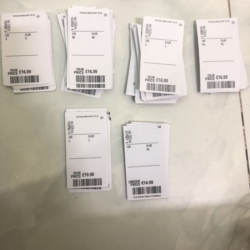 Set 100 Tag Giấy - Thẻ Bài Giấy Đục Lỗ Tròn Không Hiệu Đủ Size Hàng Công Ty