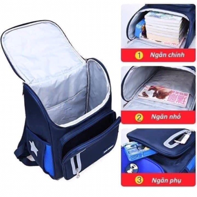 Balo Học Sinh Tiểu Học Chống Gù, Có Phản Quang, Chống Thấm Nước, Nhiều Ngăn Cho Bé Cấp 1 SMBABY