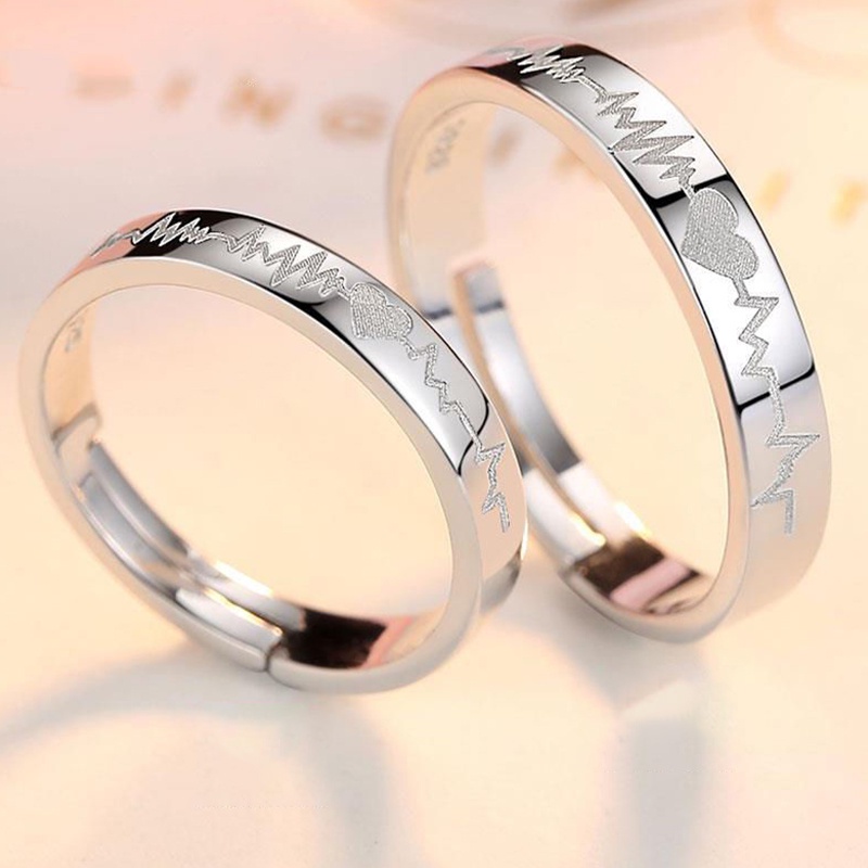Vòng Tay Hở Hình Nhịp Tim Có Thể Điều Chỉnh Kích Cỡ
