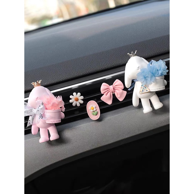 Cài cửa gió hình Gấu dễ thương tinh dầu thơm xe - Trang trí cửa gió ô tô