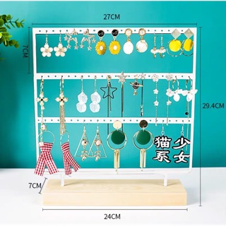 [MẪU MỚI] Giá treo khuyên tai trang sức tiện gọn đế gỗ khung sắt siêu bền