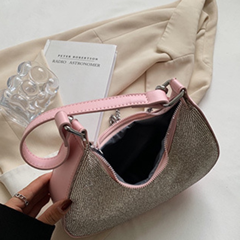 IELGY women's french rhinestone chain texture messenger bag