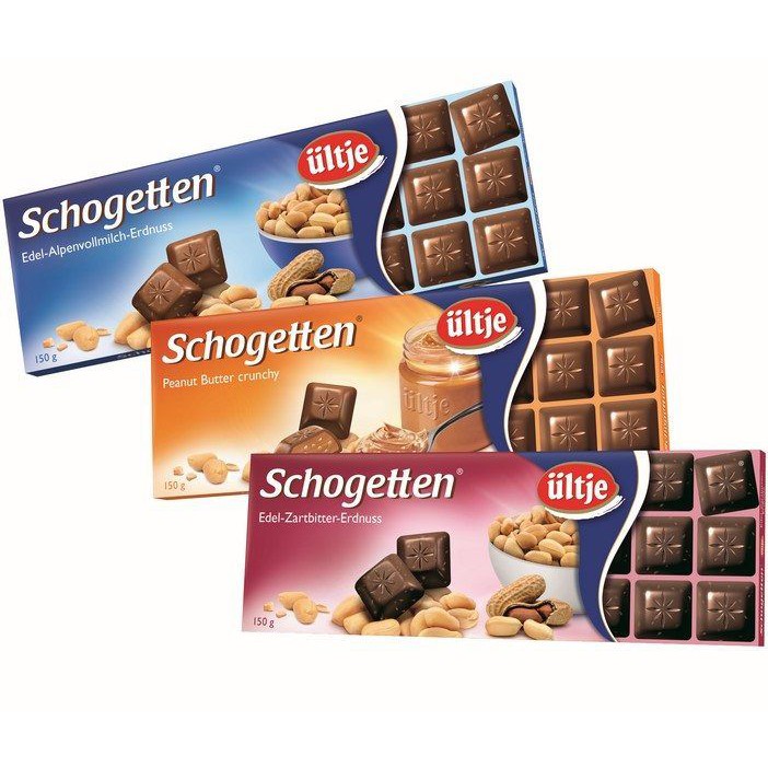 (12 vị) Chocolate Schogetten thanh 33gr & 100gr