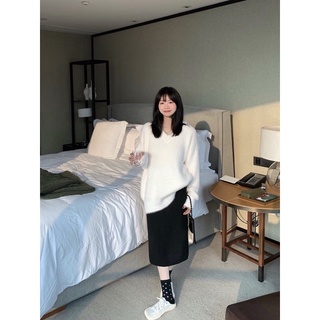 Chân Váy Dài Xẻ Tà 🍊Tiệm Vải Xinh🍊 Chân Váy Midi Len CV007