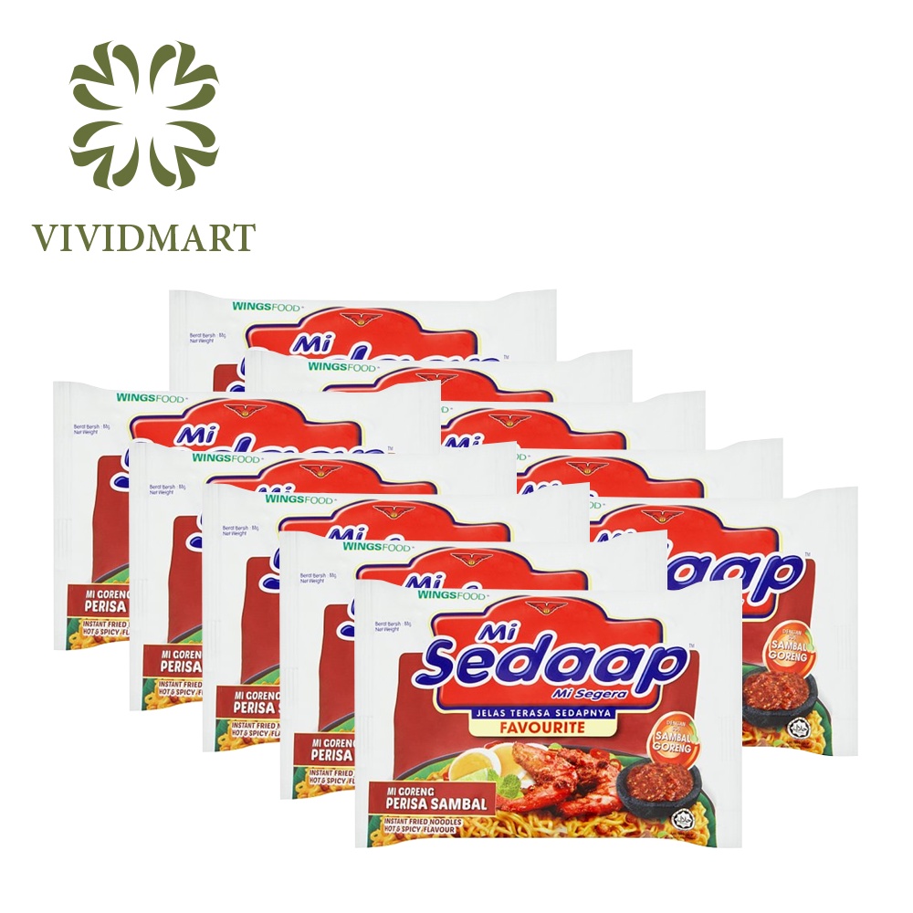 MÌ KHÔ MI ĂN LIỀN GORENG SEDAAP 05 VỊ: GÀ RÁN, CAY, KHÔNG CAY, SA TẾ TÔM, ỚT XANH – INDOMIE INDONESIA – GÓI 87G