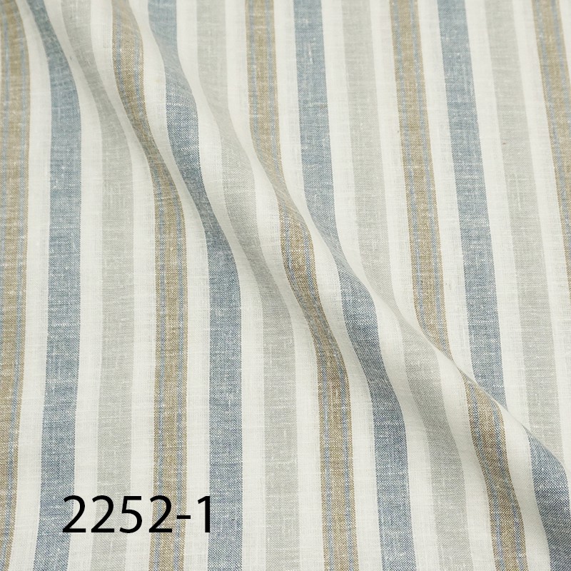 Vải linen sọc Kim Vũ thời tran, thấm hút mồ hôi tốt, phù hợp may áo, đầm, váy, đồ bộ