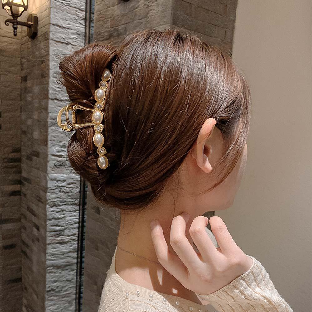 Kẹp Càng Cua Bằng Kim Loại Màu Ngà Phong Cách Hàn Quốc Cho Nữ