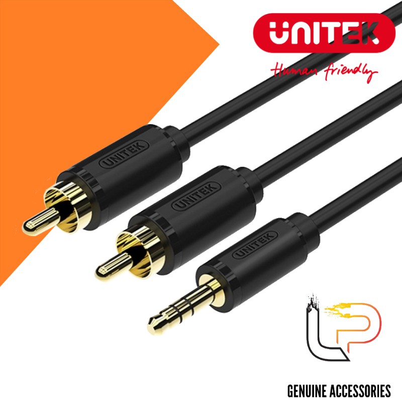 Cáp loa 1 đầu 3.5 ra 2 đầu AV Unitek Y-C 938BK
