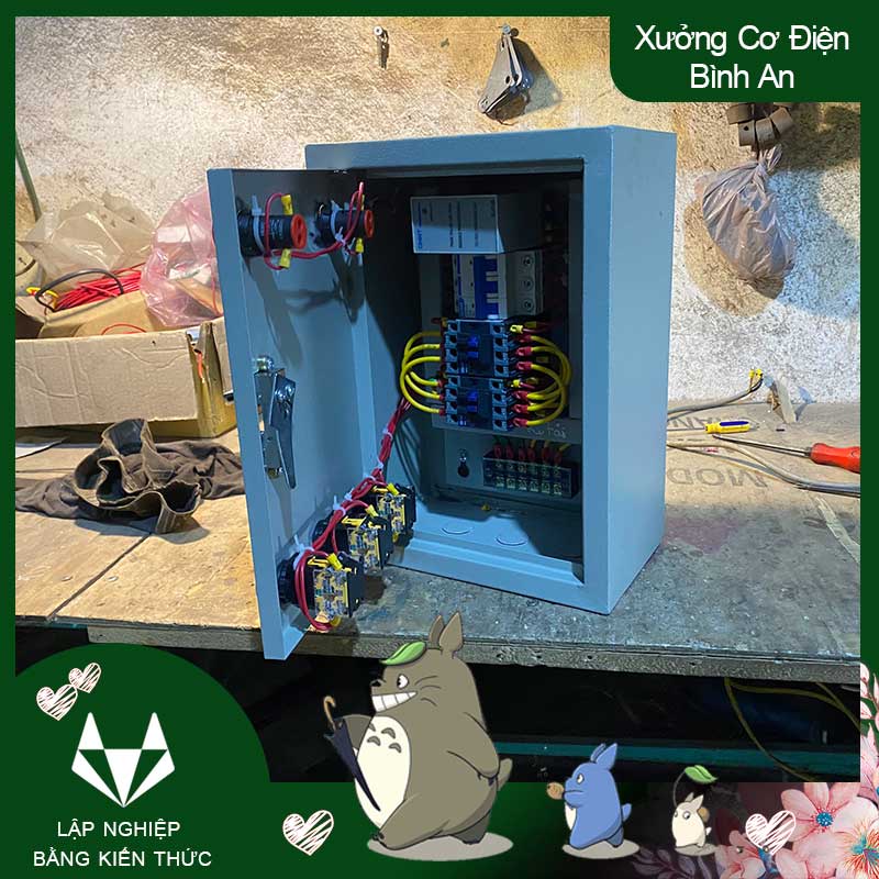 Tủ đảo chiều 5.5KW cho động cơ 3 pha có chống mất pha, đảo pha và ngắn mạch