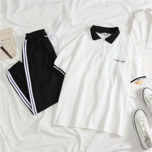 Set áo phông có cổ + quần thể thao có sẵn | BigBuy360 - bigbuy360.vn