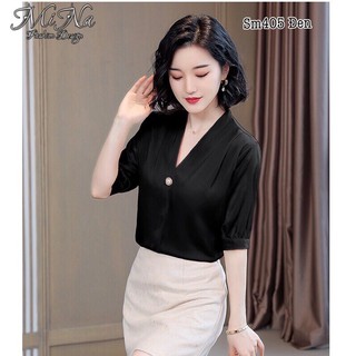Áo sơ mi tay lỡ cổ tim 404