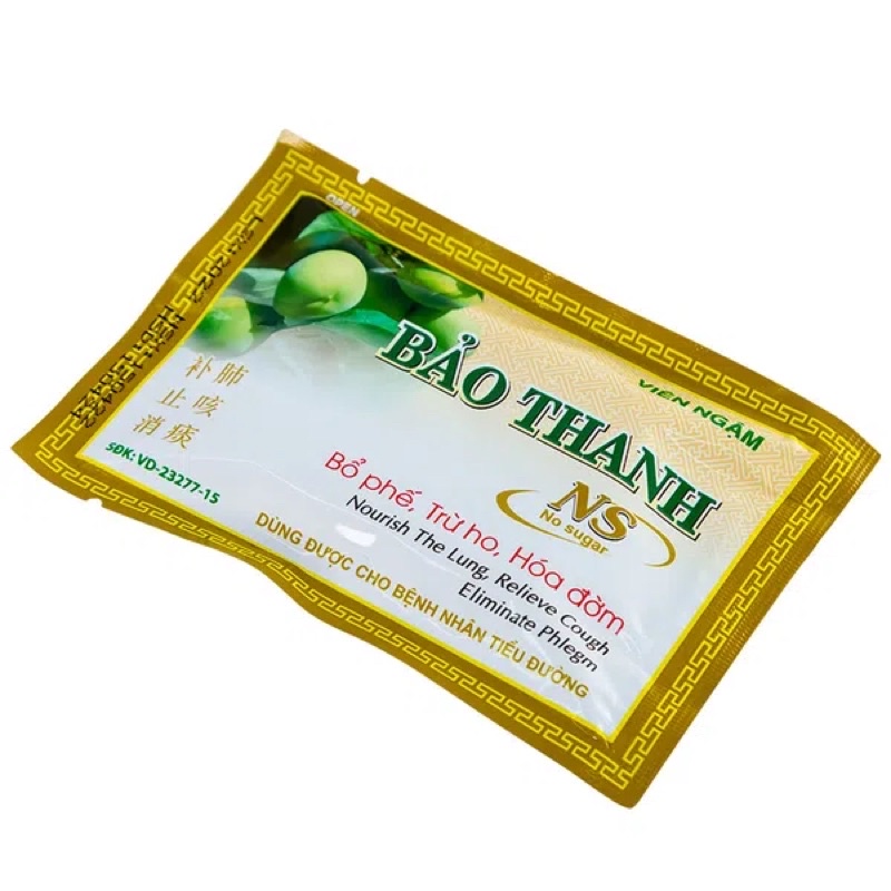 Viên Ngậm Bảo Thanh Có Đường Bổ Phế Giảm Ho Long Đờm