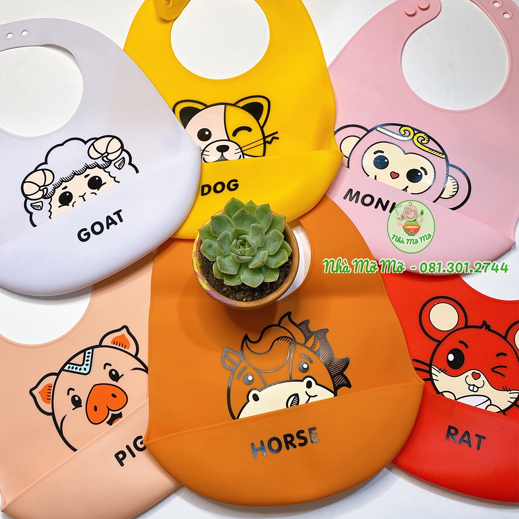 Yếm Ăn Dặm Yếm Máng Silicon Cho Bé Từ 6 Tháng