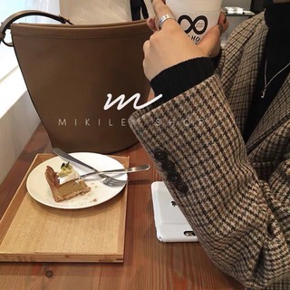Áo vest blazer dạ kẻ