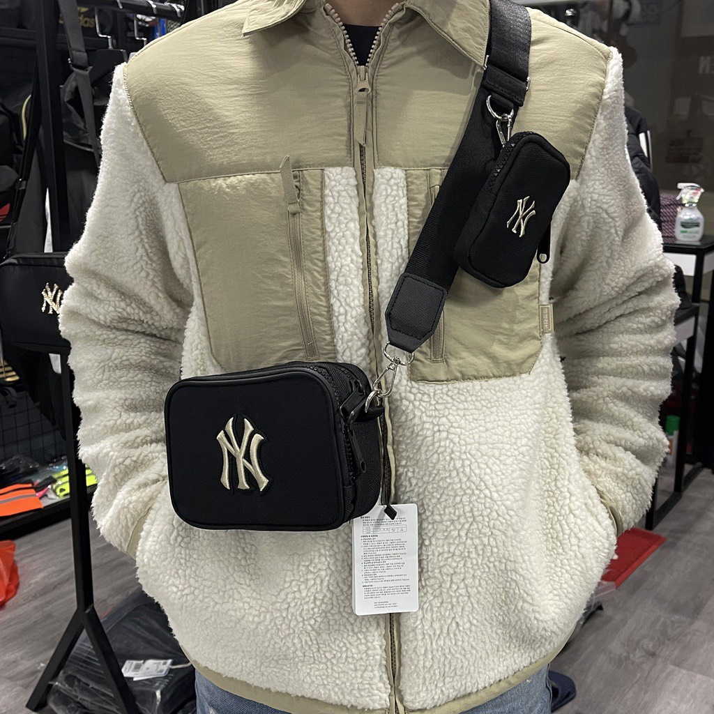 Túi đeo chéo nam nữ unisex MLB Mono (combo kèm túi nhỏ) VNXK (trơn)