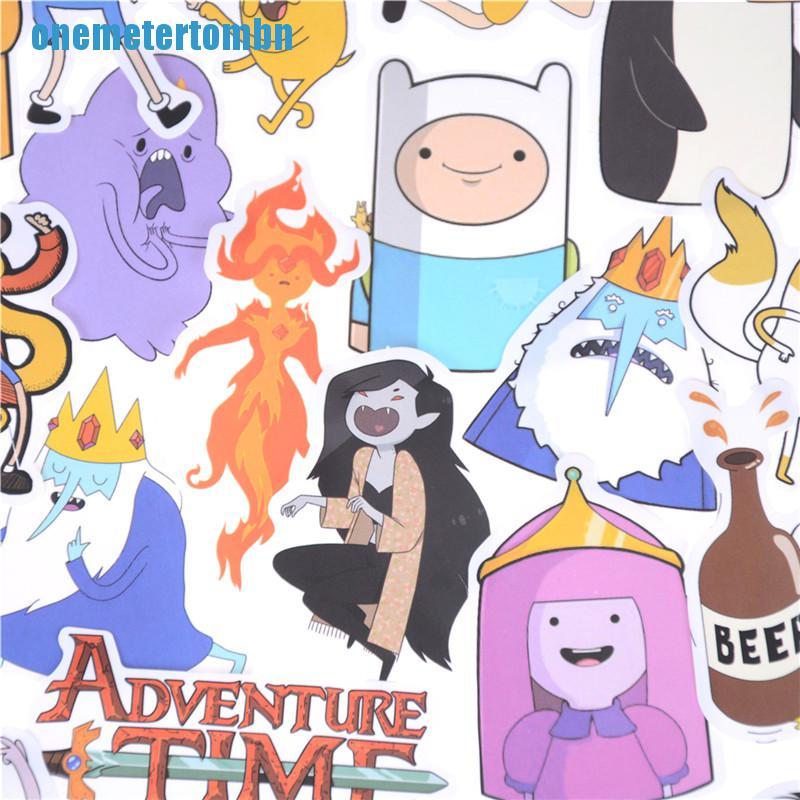 Set 30 Miếng Dán Hoạt Hình Adventure Time Trang Trí Laptop / Va Li